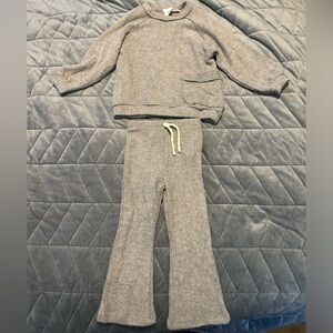 NWOT Toddler girls Zara Cozy Gray Lounge Set size 18-24 months